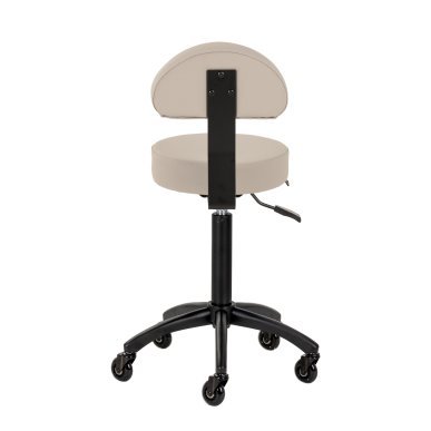 Mobiele kapperskruk Gabbiano D026 grijs-beige voor ergonomisch werken bij knippen, kleuren en stylen in de salon