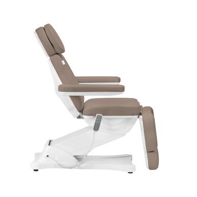 Elektrische cosmetische stoel Sillon Classic met 3 motoren in modern brown voor beautybehandelingen en salonwerk