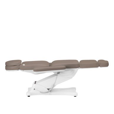 Elektrische cosmetische stoel Sillon Classic met 3 motoren in modern brown voor beautybehandelingen en salonwerk