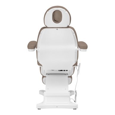 Elektrische cosmetische stoel Sillon Classic met 3 motoren in modern brown voor beautybehandelingen en salonwerk