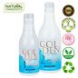 Proteïne ontkrulbehandeling GoldenBlue 500ml + shampoo 300ml voor blond, gekleurd en beschadigd haar met koele glans Proteïne ontkrulbehandeling GoldenBlue 500ml + shampoo 300ml voor blond, gekleurd en beschadigd haar met koele glans