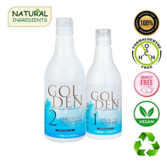 Golden Blue Brazil Protéine traitement de lissage des cheveux set 1000ml + 500ml