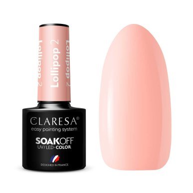 Professionele gellak CLARESA LOLLIPOP 2 5g voor UV LED manicure, salonstyling en langdurige nagelkleur in salons