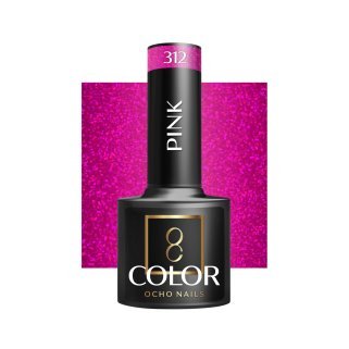 Professionele gellak OCHO NAILS pink 312, 5 g voor UV LED-manicure in salon en studio met langdurige nagelkleur