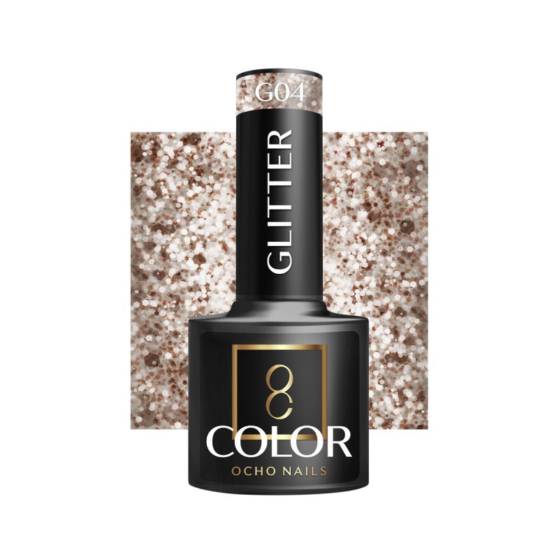 Gellak OCHO NAILS glitter G04 5 g voor UV-LED-manicure, salonstyling en langdurige nagelkleur voor salonwerk Gellak OCHO NAILS glitter G04 5 g voor UV-LED-manicure, salonstyling en langdurige nagelkleur voor salonwerk
