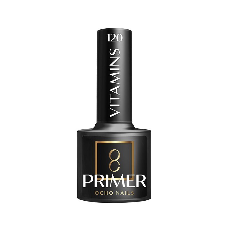 Zuurvrije nagelprimer OCHO NAILS Vitamins 120 5 g voor betere hechting in professionele nagelsalons Zuurvrije nagelprimer OCHO NAILS Vitamins 120 5 g voor betere hechting in professionele nagelsalons