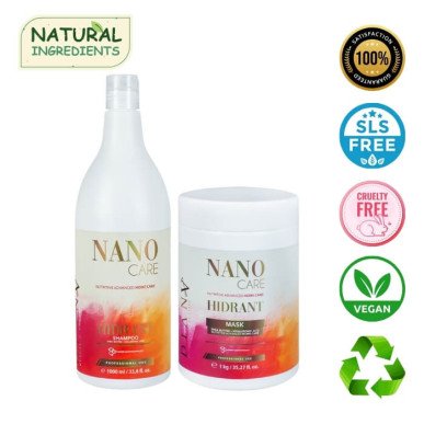 Nano Gold haarverzorgingsset na nanoplastie – shampoo + masker 1000 ml + 1000 g