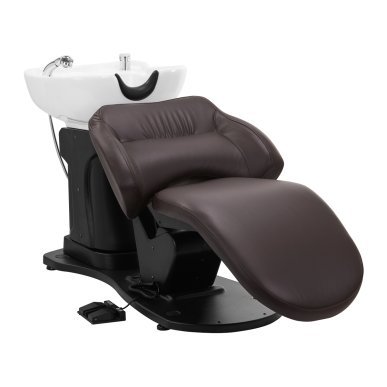 Elektrische kapperswasunit Gabbiano TRYCHO bruin met elektrische regeling voor salon en trichologische verzorging