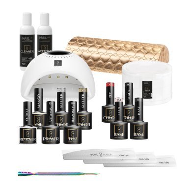 Hybride manicure starterkit OCHO NAILS 3 voor training en professioneel salonwerk met afwerking en gecontroleerde applicatie