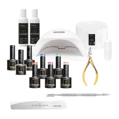 Hybride manicure-starterset OCHO NAILS 4 voor training en professioneel salonwerk met complete basis voor herhaalbare diensten