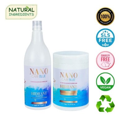 Nano Blue set voor blond haar na nanoplastie – shampoo + masker 1000 ml + 1000 g