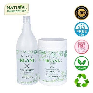 Organic haarverzorgingsset na haarbotox – shampoo + masker 1000 ml + 1000 g
