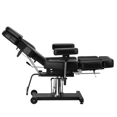 Hydraulische tattoo stoel Pro Ink 601A zwart voor professionele salons en tattoo- en bodyartbehandelingen met werkcomfort