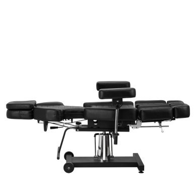 Hydraulische tattoo stoel Pro Ink 601A zwart voor professionele salons en tattoo- en bodyartbehandelingen met werkcomfort
