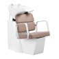 Professionele kapperswasunit Gabbiano Porto wit beige als Head Spa-bed voor comfortabele haarverzorging in de salon
