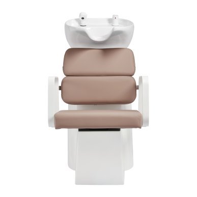Professionele kapperswasunit Gabbiano Porto wit beige als Head Spa-bed voor comfortabele haarverzorging in de salon