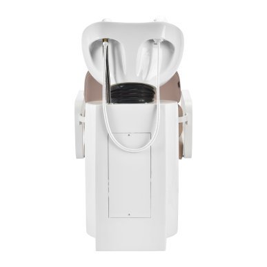 Professionele kapperswasunit Gabbiano Porto wit beige als Head Spa-bed voor comfortabele haarverzorging in de salon