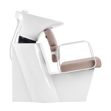 Professionele kapperswasunit Gabbiano Porto wit beige als Head Spa-bed voor comfortabele haarverzorging in de salon