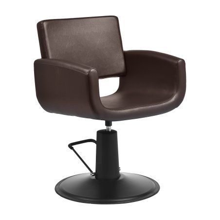 Professionele kappersstoel Gabbiano Mataro bruin met hoogteverstelling voor knippen, kleuren en styling in de salon