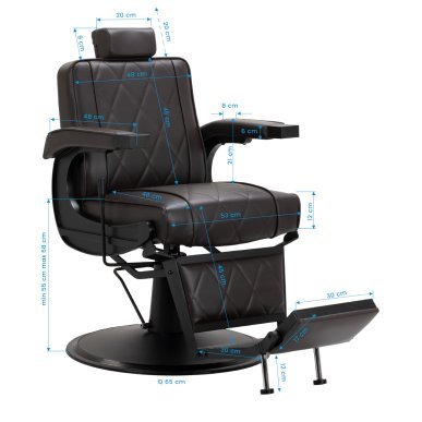 Professionele barberstoel Hair System BM88066B bruin voor barbershop en herensalon met verstelbaar comfort voor dagelijks