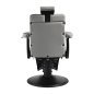 Gabbiano Levi barber chair with black frame gray without stitching at the back