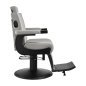 Gabbiano Levi barber chair with black frame gray without stitching at the back