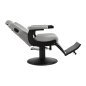 Gabbiano Levi barber chair with black frame gray without stitching at the back