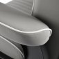 Gabbiano Levi barber chair with black frame gray without stitching at the back