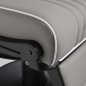 Gabbiano Levi barber chair with black frame gray without stitching at the back