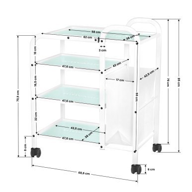 Professionele cosmetische tafel Giovanni type 1031 voor beautysalon, podologie en behandelruimte, efficiënt salonwerk