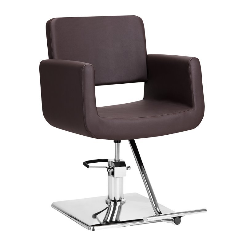 Professionele kappersstoel Gabbiano Helsinki bruin voor knippen, kleuren en styling, met comfortabel werken in de salon
