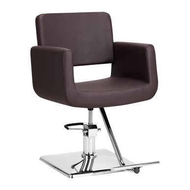 Professionele kappersstoel Gabbiano Helsinki bruin voor knippen, kleuren en styling, met comfortabel werken in de salon