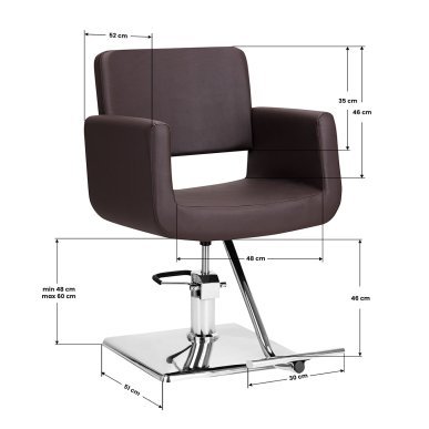 Professionele kappersstoel Gabbiano Helsinki bruin voor knippen, kleuren en styling, met comfortabel werken in de salon