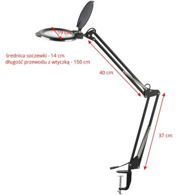 LED-loeplamp GLOW Moonlight 8013/6 wit voor tafelblad, 5D en 10 W voor manicure en cosmetisch precisiewerk