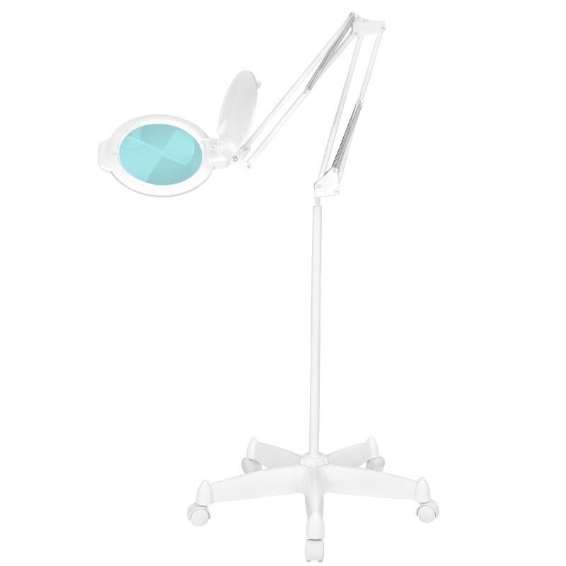 Professionele LED-loeplamp GLOW Moonlight 8013/6 wit met statief voor salon en nauwkeurig werk in de behandelruimte
