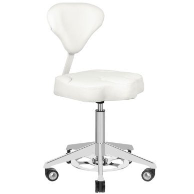 Cosmetische kruk Azzurro 156F wit met bump-up regeling voor professioneel gebruik in salon, praktijk en behandelruimte