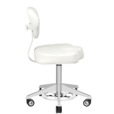 Cosmetische kruk Azzurro 156F wit met bump-up regeling voor professioneel gebruik in salon, praktijk en behandelruimte