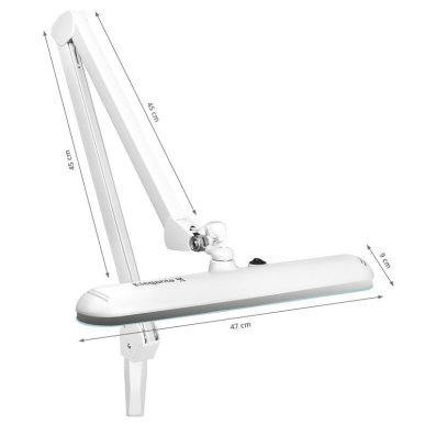 Professionele LED-werklamp Elegant 801S wit met tafelklem voor salon, praktijk en behandelruimte voor nauwkeurig werk