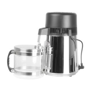 Professionele waterdestilleerder LAFOMED inox 4 liter met glazen container voor salons, behandelruimtes en schoon werk