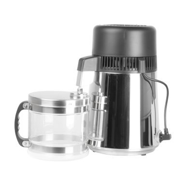 Professionele waterdestilleerder LAFOMED inox 4 liter met glazen container voor salons, behandelruimtes en schoon werk