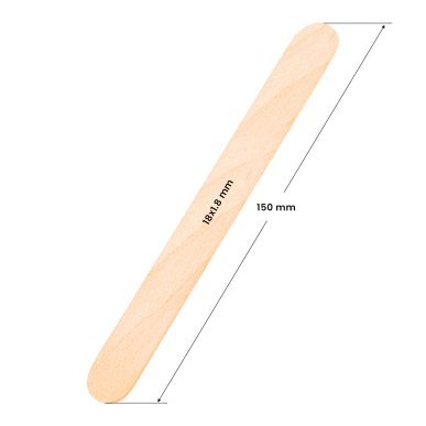 Grote houten spatels voor harsen en cosmetische behandelingen, 150 x 18 x 1,8 mm, 50 stuks voor professioneel salongebruik