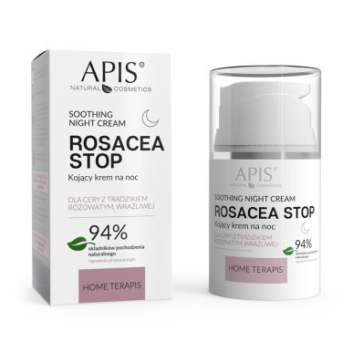 Kalmerende nachtcrème APIS ROSACEA-STOP Home terApis 50 ml voor delicate huid met azelaïnezuur