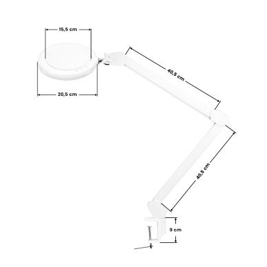 Professionele LED-loeplamp Glow 8021 met instelbare lichtkleur voor manicure, pedicure, cosmetica en PMU in de salon