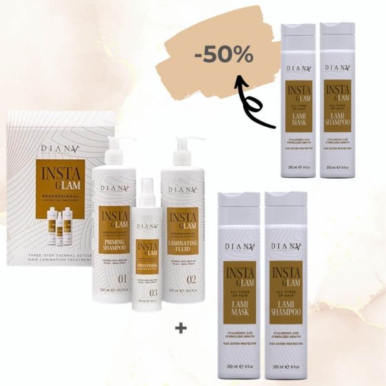 Kit de laminage de cheveux Instaglam + set de soin, le deuxième set de soin 50% moins cher