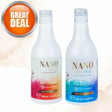 Ensemble promotionnel NanoGold 500ml + NanoBlue 500ml au prix d'une grande nanoplastie.