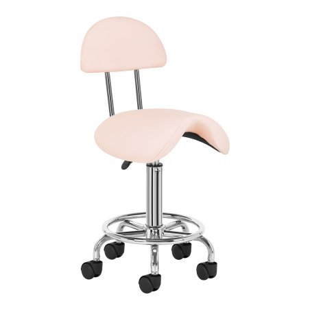Cosmetische kruk 6001 roze voor professionele salons, beautyruimtes en behandelruimtes met comfortabel werken