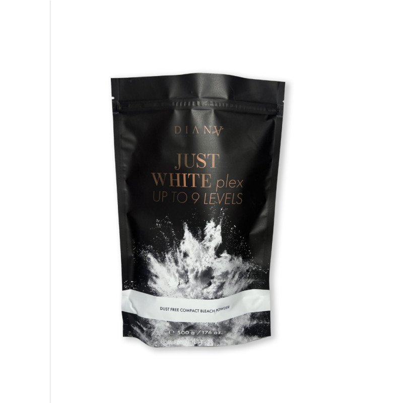 Professionele stofvrije ontkleuringspoeder Diana Just White 500 g tot 9 tinten voor koele blondtinten in de salon