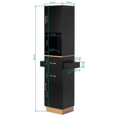 Kapperswerkplek TOTEM GOLD van Gabbiano voor professioneel salonwerk, comfort, organisatie en een verzorgde werkruimte