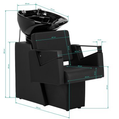 Kapperswasunit Hair System Duplex Noir voor professionele waszone, haarvoorbereiding en comfortabele salonservice