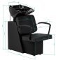 Professionele kapperswasunit Hair System Edge Noir voor kapsalon, comfortabel wassen en een georganiseerde salonwerkplek